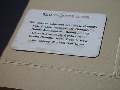 Card 1 155 Thursday 2004-03-18 Titan Missile Museum In accordance with a US/USSR agreement, the silo doors are permanently blocked from opening more than half way.
