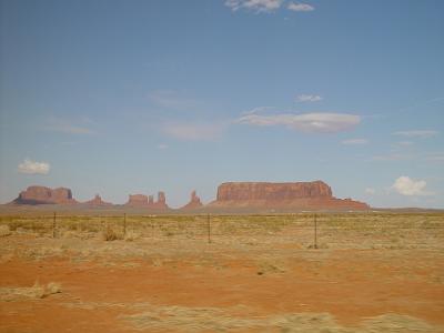 Card 2 095 Monday 2004-03-22 Monument Valley Monument Valley straddles the Utah/Arizona border but the majority of the buttes are in Arizona. They vary in height from...