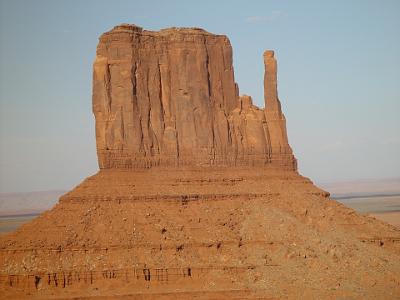 Card 2 103 Monday 2004-03-22 Monument Valley The Left Mitten. The buttes are clearly stratified with three principal layers: the lowest layer is Organ Rock shale, the...