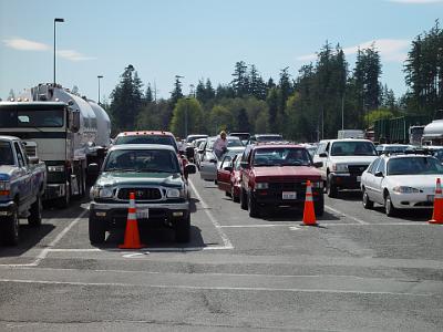 card 4 100 Monday 2004-03-29 Seattle to Orcas Island The number of vehicles waiting for the ferry continues to grow and I'm sure they can't all possibly fit on.