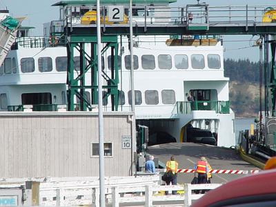 card 4 101 Monday 2004-03-29 Seattle to Orcas Island The Super Class ferries were built in 1967 to supplement the Evergreen State Class ferry. Ferries of the Super Class...