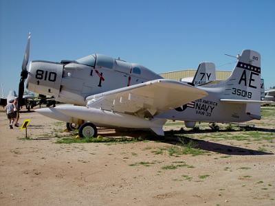 Card 1 053 Tuesday 2004-03-16 Pima Air & Space Museum The Douglas EA-1F Skyraider was a dive-bomber/torpedo bomber that entered service in 1946 with 3,180 being built. A...