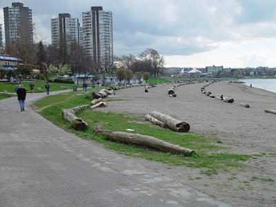 card 5 006 Wednesday 2004-03-31 Vancouver Canada We've checked into our B&B at English Bay and go for a walk. This stretch of dirt and logs in English Bay is described in...