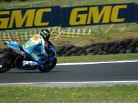 MotoGP Warmup We go to Turn 10 to watch the MotoGP warmup. This is Chris VERMEULEN, Australia, Suzuki 800.