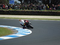 MotoGP warm-up Chaz DAVIES, Ducati. Chaz is a superbike rider. Note the vastly different riding style.