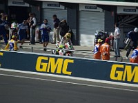 MotoGP Pit Lane Valentino rides off on his sighting lap.