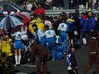 MotoGP race Frantic activity on the grid as the excitement mounts.