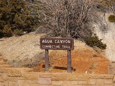 It's about 1 km back to Agua Canyon and the trail follows the rim.