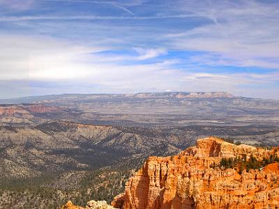 On a very clear day, the view supposedly extends into New Mexico about 280 kms away to the east.