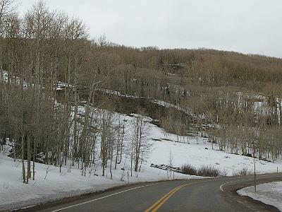 Friday  2007-03-09  SR29, Utah  The drive down is somewhat tricky. The temperature is close to zero and there is probably ice around.