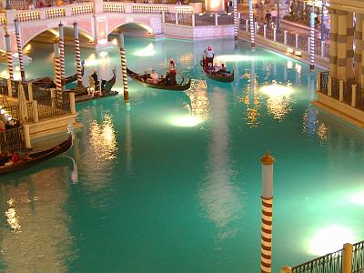 The most stunning of the resorts is the Venetian. These are the gondolas.