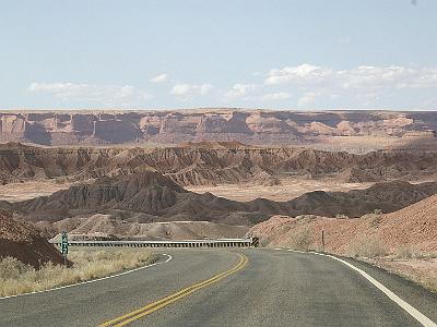 After lunching on a Navajo burger, we continue south.  The scenery remains remarkable.