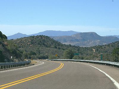 Sunday  2007-03-11  Heading south, Arizona  We have been through Show Low and are now 20 miles north of Globe on US 60.  These are great motorcycle roads.