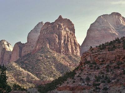 We re-enter Zion to look at it in the early morning.