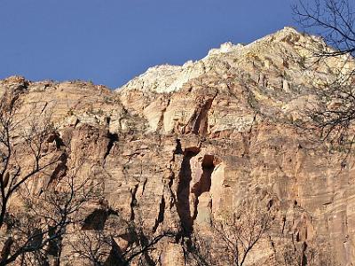 Navajo sandstone is the rounded stuff at the top of most canyon tops in the park