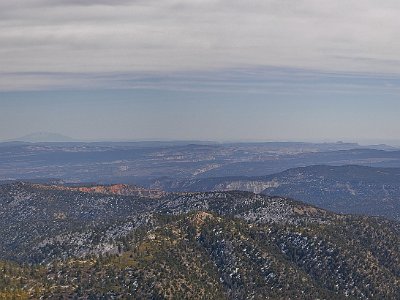 The view from  Farview Point.  Apparently, on a clear day, you can see the Kaibab Plateau of the Grand Canyon - about 150 kms away.