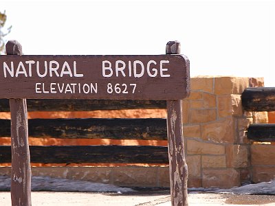 We keep driving  and reach the Natural Bridge overlook