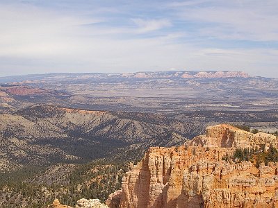 On a very clear day, the view supposedly extends into New Mexico about 280 kms away to the east.