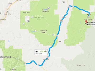 It is only 72 miles to Bryce Canyon but it takes nearly 2 hours.  We drive through a fabulous tunnel bored through a mountain, 1.7 km long.