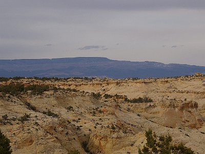 That is Boulder Mountain, 30 miles away to the north of where we're standing. The Aquarias Plateau is an uplift on the much larger Colorado Plateau and  it is over 900 square miles in area