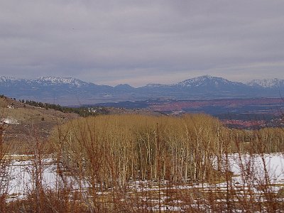 Our destination is the small town of Torrey. As we get closer, we get better views of the mountain range of which Henry Mountain is a part.