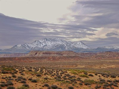 Probably the best photograph of the trip (and Jenni took it): the Henry Mountains. Beautiful.