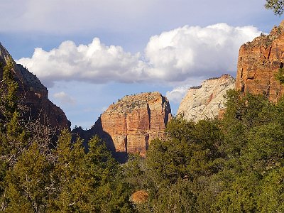 The geology of the Zion Canyon area includes nine exposed formations that represent about 150 million years of mostly Mesozoic-Era sedimentation 248-65 Mya.   (Meso = middle, Zoic=animals).  Mesozoic is known as the Age of Reptiles.