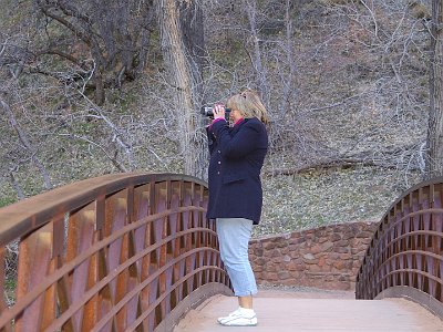 Jenni takes a movie of the burbling stream beneath us - the burbling stream that cut this canyon