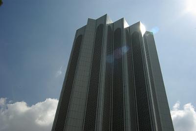 FRIDAY 17 OCTOBER 2008  This is the tower of the Dayabumi complex. It houses several commercial facilities and is one of the earliest skyscrapers in the city.  It was designed in a modern Islamic style and construction began in February 1982.