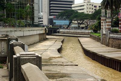 MONDAY 20 OCTOBER 2008  The mosque is situated at the junction of KL's two major rivers, the Klang and the Gomback. KL got its name from these rivers as Kuala means a junction between two rivers, and Lumpur means muddy. Hence, Kuala Lumpur literally means "muddy river junction."