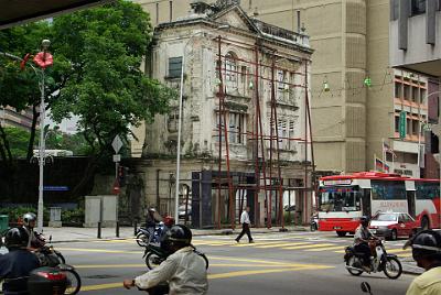 MONDAY 20 OCTOBER 2008   KL is at that stage of its development where it is preserving the facades of older buildings and constructing new buildings behind them.