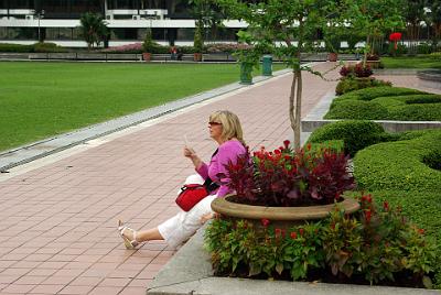 MONDAY 20 OCTOBER 2008  Jenni takes a breather in Merdeka Square.