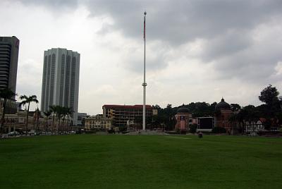 MONDAY 20 OCTOBER 2008  When the British flag was finally lowered in Merdeka Square on 31 August 1957, Tunku Abdul Rahman became the first prime minister of Malaya. A 95-meter flagpole, one of the tallest in the world, marks that spot with a flat, round black marble plaque.