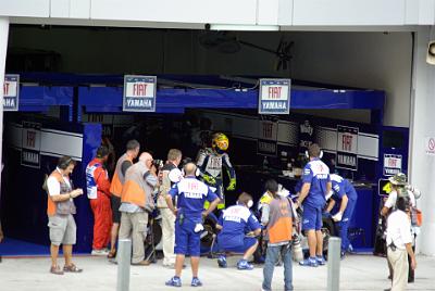 SATURDAY 18 OCTOBER 2008   Qualifying begins and Rossi comes out of the garage.