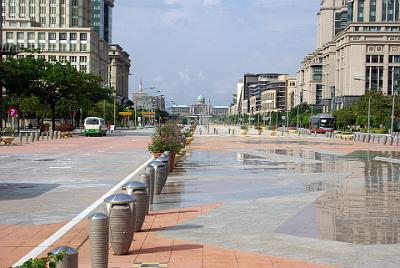 SATURDAY 18 OCTOBER 2008  In front of the Istana on the Persiaran Perdana is the most amazing road space, it's polished granite. The Prime Minister's offices are in the distance in Dataran Putra.