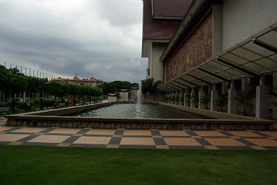 TUESDAY 21 OCTOBER 2008   The frieze on the Museum wall depicts Malaysian history.  Rain clouds are starting to form in the background.