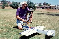 1995 Encore 4  This is the   Encore 4  with a new paint job. With this plane I start to develop the paint scheme based around the Australian flag. This plane also places well in Brian Gardner's hands at the NSW State Titles.