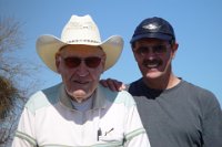 Me and Bob Palmer  at the 2004 VSC  Bob lived with his daughter on a farm in Montana and whenever he came to a VSC, he was treated like the living national treasure that he was. This was more because of his humanity than anything he did with model aeroplanes. He was a fine gentleman.