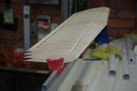 MAY 20010   I buy a set of 1959-Thunderbird laser-cut ribs from Eric Rule in the USA - good bloke Eric.  The wing jig ensures perfect alignment. : Thunderbird 2010