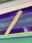 2022-01-23 &nbsp;   The 2K purple is sprayed but here is one of the handiest tools I've ever made. It gets under graphics and fine-line tape without damaging the paint underneath. It is particularly useful for removing the fin masking and the wing lettering.