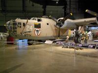 The  CONSOLIDATED B-24D LIBERATOR was employed in every combat theatre during World War II. Because of its great range, it was particularly suited for such missions as the famous raid from North Africa against the oil industry at Ploesti, Rumania on 1 August 1943. Its range also made the airplane suitable for long over-water missions in the Pacific Theatre. By war's end, more than 18,000 Liberators were produced. : 2009-11-04 USA Air Force Museum