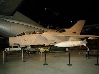 The aircraft on display flew with the RAF's 17 Squadron from Dhahran, Saudi Arabia, where it sported desert camouflage and the name  Miss Behavin' . The aircraft is currently painted as an aircraft assigned to 617 Squadron. It came to the museum in October 2002 as a donation from the RAF. : 2009-11-04 USA Air Force Museum