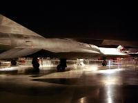 The LOCKHEED SR-71 was a  long range, Mach 3+ strategic reconnaissance aircraft developed by the Lockheed Skunk Works as a black project.  A defensive feature of the aircraft was its high speed and operating altitude, where, if a surface-to-air missile launch was detected standard evasive action was simply to accelerate. : 2009-11-04 USA Air Force Museum