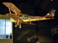 The DE HAVILLAND DH 82A TIGER MOTH made its first flight on Oct. 26, 1931. It is one of a number of models of light aircraft named for moths, in recognition of designer Geoffrey de Havilland's interest in moths and butterflies. It became popular with air forces throughout the United Kingdom as well as the civilian aviation market. In Britain, 8,101 were manufactured plus 2,751 more in Canada, Australia and New Zealand. : 2009-11-04 USA Air Force Museum