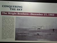 This picture of the take-off of the 1903 Wright Flyer at Kittyhawk, North Carolina is the same picture used in the huge mosaic in Carney Auditorium area (See "Miscellaneous" Folder) : 2009-11-04 USA Air Force Museum