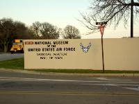 I walk out the entrance gate as the only pedestrian to be seen for many Kms. My behaviour was so unusual that  I actually thought someone in a uniform with a gun might rush up and want to know what I was doing. : 2009-11-04 USA Air Force Museum