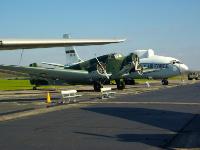 The JUNKERS JU 52 trimotor was first built in the 1930s and remained in service for more than a quarter century. The heavy bomber version formed the nucleus of the Luftwaffe's infant bomber force in the mid-1930s and it was used during the Spanish Civil War. : 2009-11-04 USA Air Force Museum