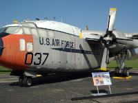 The FAIRCHILD C-119J FLYING BOXCAR  was designed to carry cargo, personnel, litter patients and mechanized equipment,  and to drop cargo and troops by parachute. The first C-119 made its initial flight in November 1947, and by the time production ceased in 1955, more than 1,100 C-119s had been built. : 2009-11-04 USA Air Force Museum