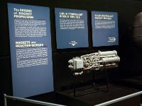 The REACTION MOTORS XLR11 ROCKET was the first liquid-fuel rocket engine developed in the United States for use on airplanes. The engine was first used in the Bell X-1 and on  Oct. 14 1947, it became the first airplane in history to fly faster than the speed of sound. : 2009-11-04 USA Air Force Museum