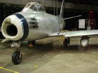 The NORTH AMERICAN F-86 SABRE was the USAF's first swept-wing jet fighter and made its initial flight in October 1947. F86 Sabres saw service in Korea as the primary opponent of the Russian-built MiG-15. By the end of hostilities, F-86 pilots had shot down 792 MiGs, with a kill ratio of about 8:1. : 2009-11-04 USA Air Force Museum